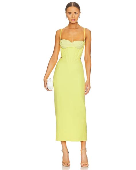 Bardot Martini Midi Dress In Yellow Lyst