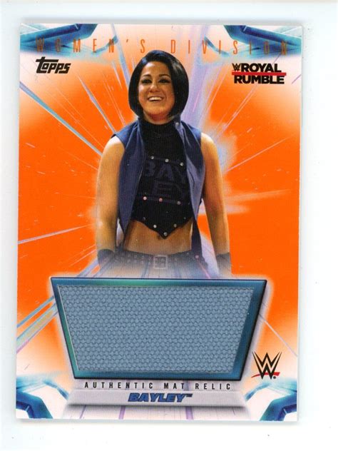 Topps Wwe Womens Division Orange Mat Relic Bayley Ebay