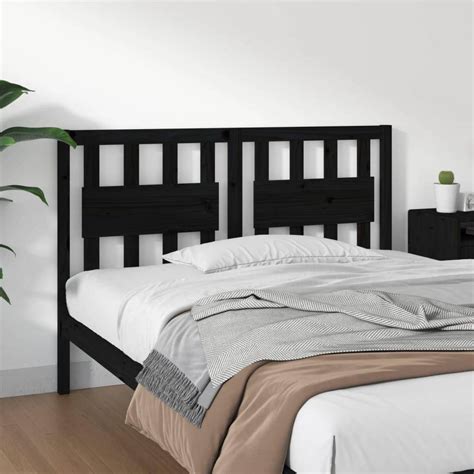 VidaXL Black 145 5 Solid Wood Pine Bed Headboard Pris