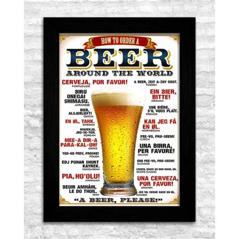 Quadro Decorativo Bar Boteco Beer Around The World Moldura Elo