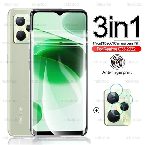 3 in 1 Front Back Hydrogel Film for Realme C35 C33 Screen Protector Not ...