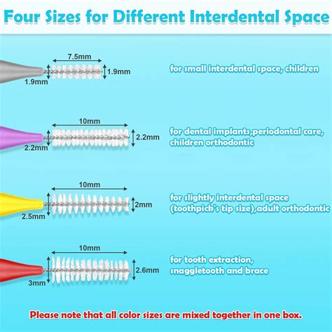 Pcs Interdental Brush Sizes Braces Brush Toothpicks With Soft