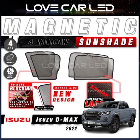 4Pcs Isuzu D Max 2019 2022 RG01 Magnetic Sunshade Curve Window Shape