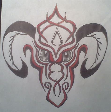 Tribal Dragon Head Drawing by Erica Koczorowski