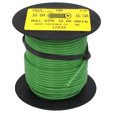 16 Gauge Green General Purpose Primary Wire 100 Rogo Fastener Co