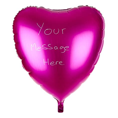 Buy Pink Heart Inch Foil Helium Balloon With Pen For Gbp Card