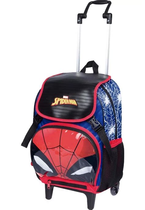 Mochila Infantil Homem Aranha 19z Rodinhas Tam G Lancheira Sestini