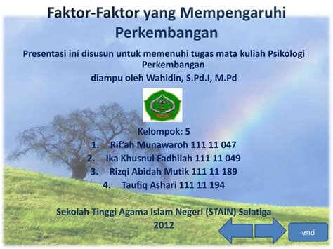 Faktor Faktor Yang Mempengaruhi Perkembangan Ppt