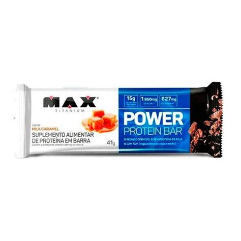 Barra De Prote Na Max Titanium Power Protein Bar Sabor Milk Caramel G