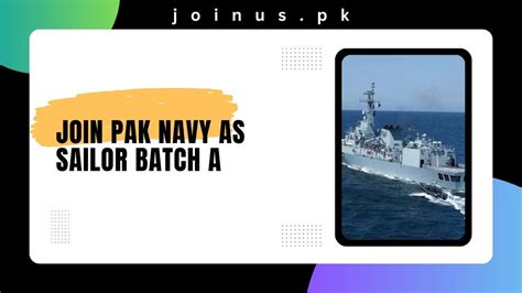 Join Pak Navy As Sailor Batch A 2025 Apply Online