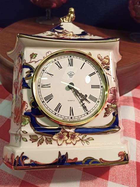 Masons Quartz Mantle Clock Mandalay Pattern Excellent Etsy