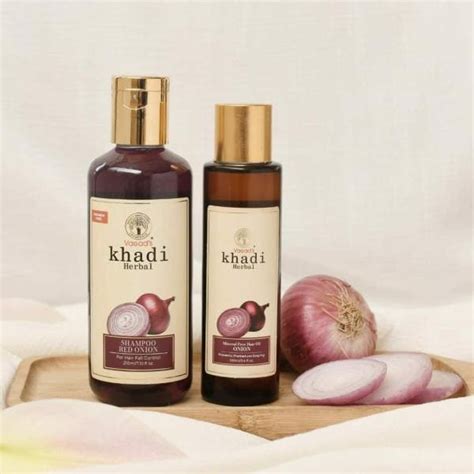 Vagad S Khadi Herbal Gramodaya Red Onion Shampoo Onion Hair Oil 210