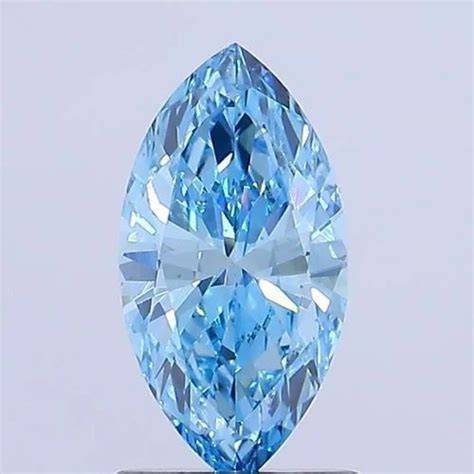 Igi Certified FANCY VIVID BLUE MARQUISE BRILLIANT SHAPE CVD LAB GROWN