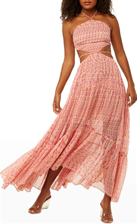 MISA Dalia Cutout Back Belted Maxi Dress ShopStyle