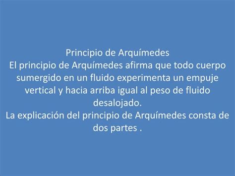 Principio De Arquímedes Ppt