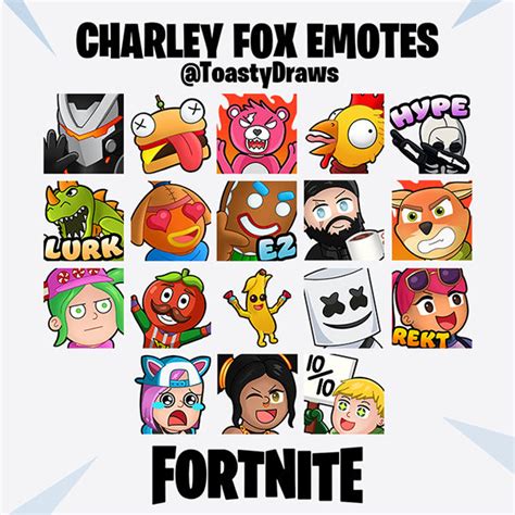 Fortnite Twitch Emotes by CharleyFoxArt on DeviantArt