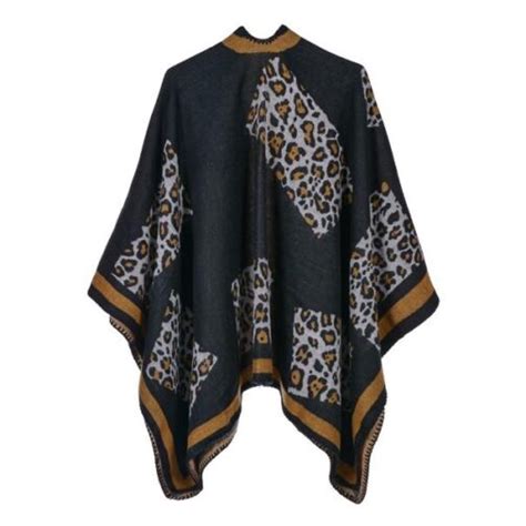 Leoparden Poncho F R Damen Poncho Shop