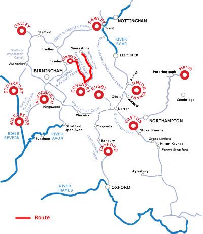 route search uk canal boating