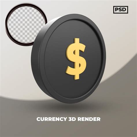 Premium Psd Usd Dollar Black Currency D Render