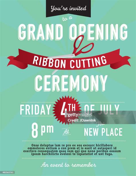 Grand Opening Ribbon Cutting Invitation Design Template High-Res Vector ...