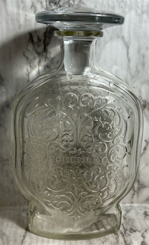 Vintage Clear Glass Bottle Embossed Schenley Decanter With 3 5 D