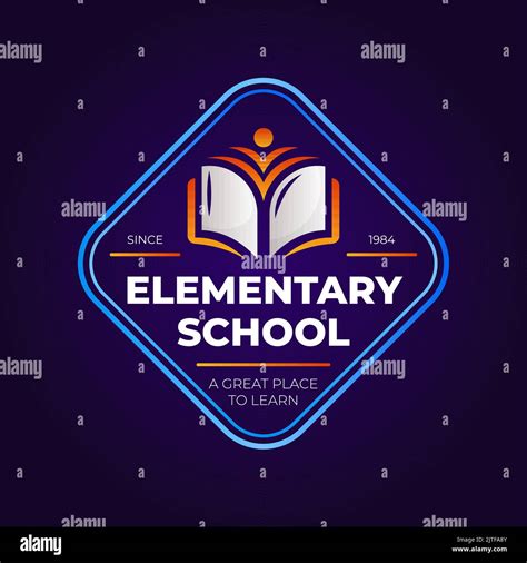 Gradient elementary school logo design Vector illustration Stock Vector ...