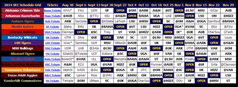 Print 2014 SEC Football Schedule - SEC12.com - SEC Football