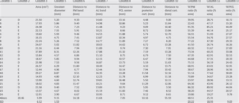 -Quantitative measurements on the femoral insertions of the Wrisberg ...