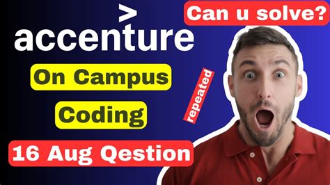 Aug Coding Accenture On Campus Coding Questions Accenture