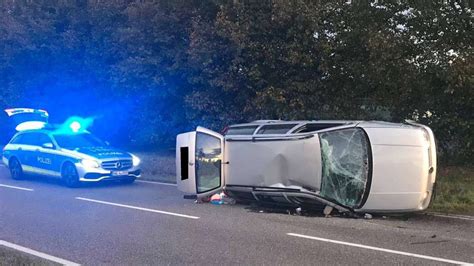 Wüstenrot Frontalcrash beim Überholen Auto überschlägt sich auf B39