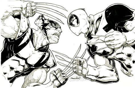 Wolverine Vs Deadpool (commission(inks)) | Deadpool, Wolverine comic ...