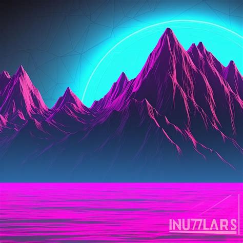 Premium AI Image Synthwave Chill Mountains Synthwave Illustration