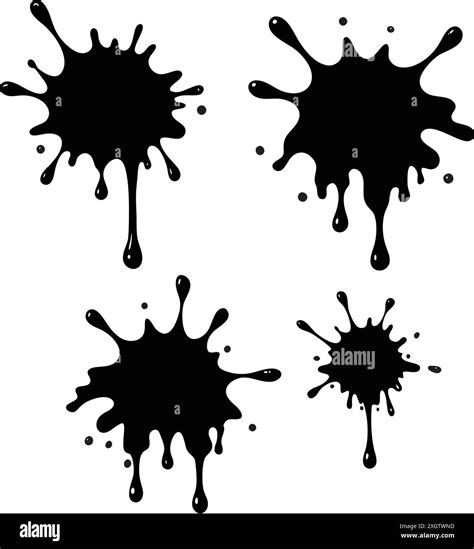 Set Of Ink Splashes Design Vector Stock Vector Image Art Alamy