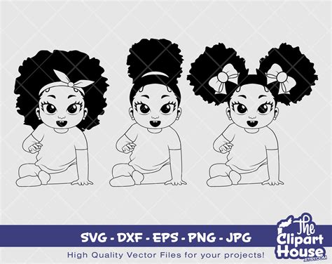 Peekaboo Baby Girl Double Afro Puff Digital Svg Dxf Eps Etsy