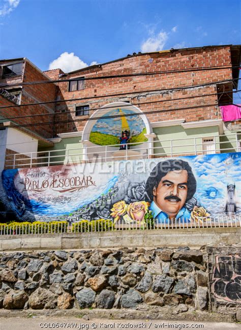 Awl Images Colombia Mural Painting In El Barrio Pablo Escobar