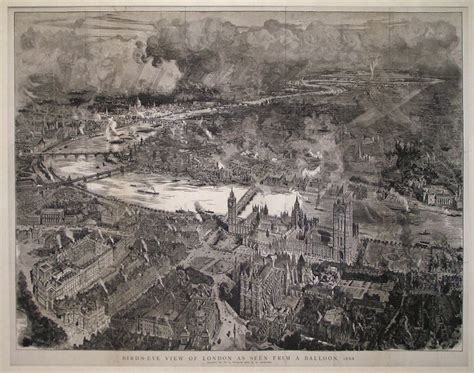 Birds Eye View Of London As Seen From A Balloon 1884 Online Wall Art