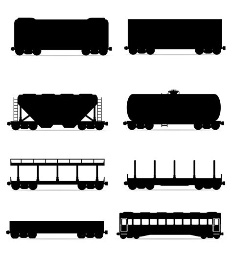 Freight Train Silhouette Clip Art