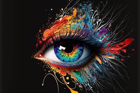 Premium Photo | Abstract eye watercolor splash art beautiful graphic design