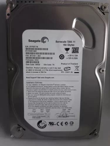 Placa Lógica Hd Sata Seagate 160gb Mod St3160813as Fw Cc2j | MercadoLivre