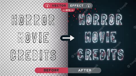 Premium Vector | Horror movie editable text effect, font style