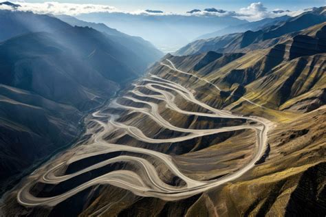 Aerial view of Himalayas mountains, Himachal Pradesh, India, Mountain ...