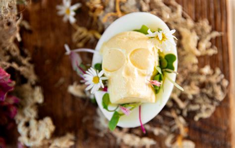 Yummy Yet Spooky Skull Deviled Eggs • Beijos Events