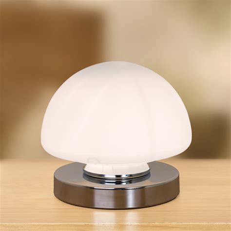 Anika Touch Activated Opal Frosted Glass Dome Bedside Table Lamp Art Deco Style Ebay