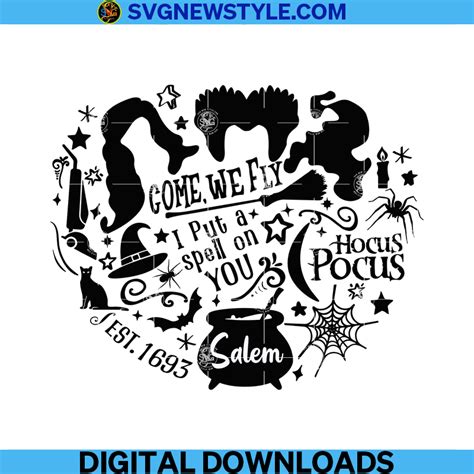 Hocus Pocus Svg File Sanderson Sisters Svg Clipart Cut File