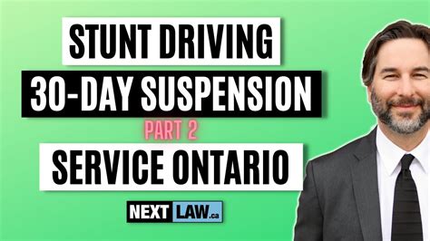 Stunt Driving Day Suspension Part Service Ontario Youtube