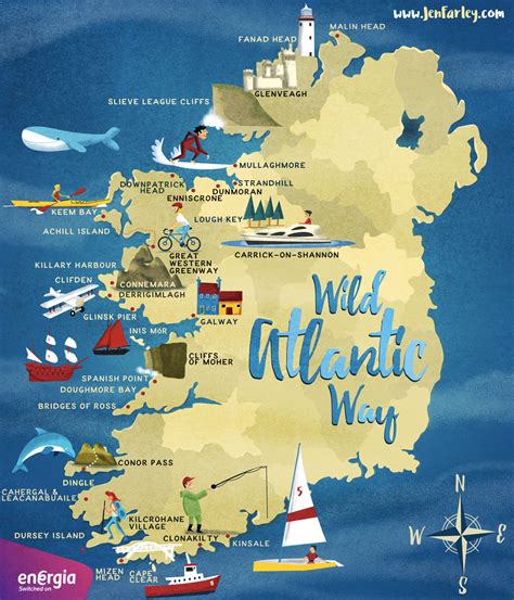 Wild Atlantic Way Map | Jennifer Farley Illustration, Maps. Design