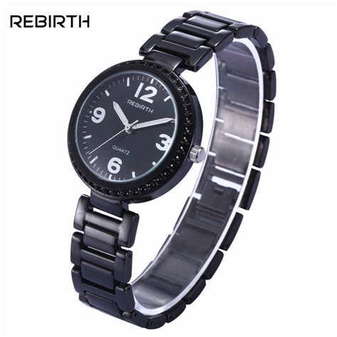 Aliexpress.com : Buy Women's Black Bracelet Watches Luxury Brand Women's Gold Quartz Wristwatch ...