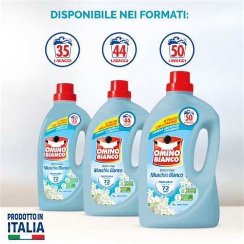 Detersivo Liquido Per Lavatrice 50 Lavaggi Muschio Bianco Omino Bianco