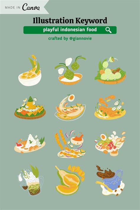 Canva Creation Illustration Keyword Indonesian Food Ilustrasi