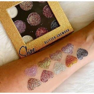 Paleta De Sombra Shine Glitter Cremoso Ruby Rose Hb G Shopee Brasil